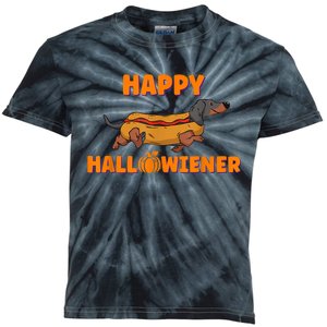 Happy Hallowiener Halloween Dachshund Dog Kids Tie-Dye T-Shirt