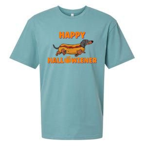 Happy Hallowiener Halloween Dachshund Dog Sueded Cloud Jersey T-Shirt