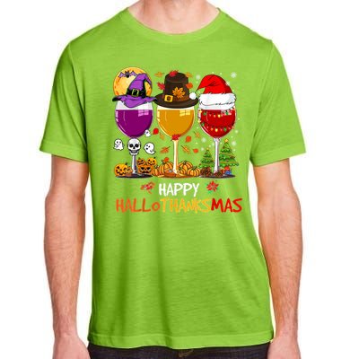 Happy Hallothanksmas Halloween Thanksgiving Xmas S Gift Adult ChromaSoft Performance T-Shirt