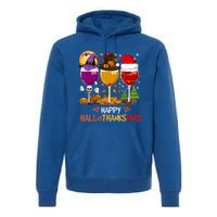 Happy Hallothanksmas Halloween Thanksgiving Xmas S Gift Premium Hoodie