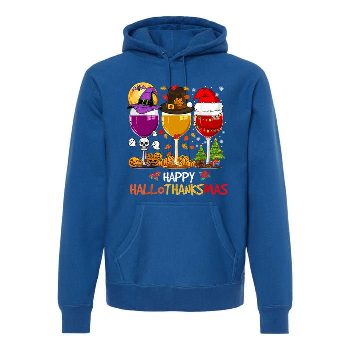 Happy Hallothanksmas Halloween Thanksgiving Xmas S Gift Premium Hoodie