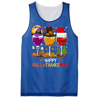 Happy Hallothanksmas Halloween Thanksgiving Xmas S Gift Mesh Reversible Basketball Jersey Tank