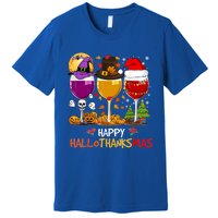 Happy Hallothanksmas Halloween Thanksgiving Xmas S Gift Premium T-Shirt