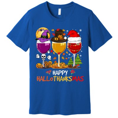 Happy Hallothanksmas Halloween Thanksgiving Xmas S Gift Premium T-Shirt