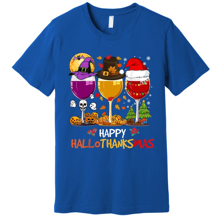 Happy Hallothanksmas Halloween Thanksgiving Xmas S Gift Premium T-Shirt