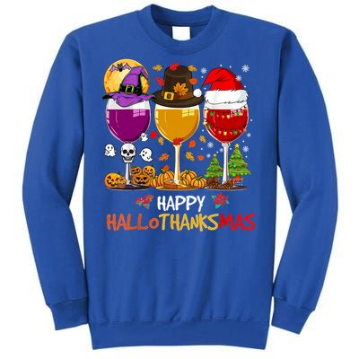 Happy Hallothanksmas Halloween Thanksgiving Xmas S Gift Tall Sweatshirt