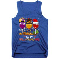 Happy Hallothanksmas Halloween Thanksgiving Xmas S Gift Tank Top