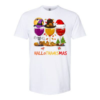 Happy Hallothanksmas Halloween Thanksgiving Xmas S Gift Softstyle CVC T-Shirt