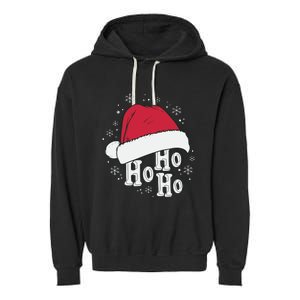 Ho Ho Ho Funny Christmas Garment-Dyed Fleece Hoodie