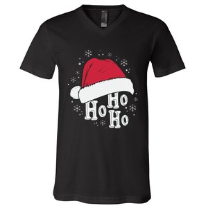 Ho Ho Ho Funny Christmas V-Neck T-Shirt