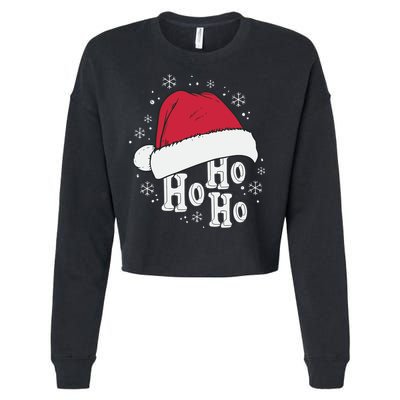 Ho Ho Ho Funny Christmas Cropped Pullover Crew