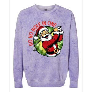 Ho Ho Hole In One Santa Golf Christmas Colorblast Crewneck Sweatshirt