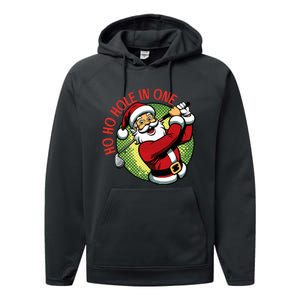 Ho Ho Hole In One Santa Golf Christmas Performance Fleece Hoodie