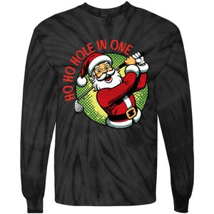 Ho Ho Hole In One Santa Golf Christmas Tie-Dye Long Sleeve Shirt