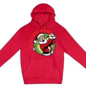 Ho Ho Hole In One Santa Golf Christmas Premium Pullover Hoodie