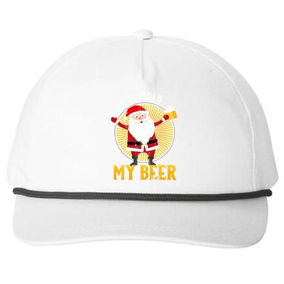 Ho Ho Hold My Beer Sarcastic Santa Bad Xmas Gift Snapback Five-Panel Rope Hat