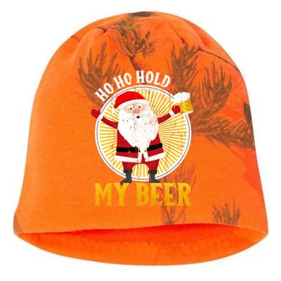 Ho Ho Hold My Beer Sarcastic Santa Bad Xmas Gift Kati - Camo Knit Beanie