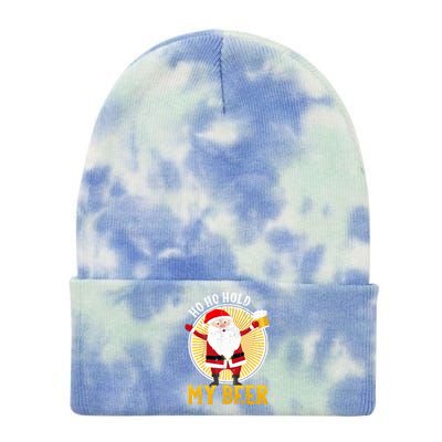 Ho Ho Hold My Beer Sarcastic Santa Bad Xmas Gift Tie Dye 12in Knit Beanie