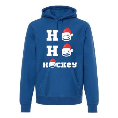 Ho Ho Hockey Funny Santa Hat Hockey Puck Ice Hockey Lover Gift Premium Hoodie