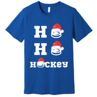 Ho Ho Hockey Funny Santa Hat Hockey Puck Ice Hockey Lover Gift Premium T-Shirt