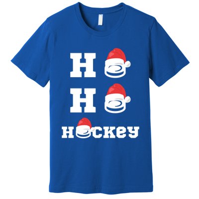 Ho Ho Hockey Funny Santa Hat Hockey Puck Ice Hockey Lover Gift Premium T-Shirt