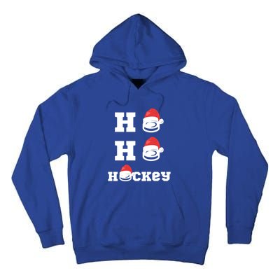 Ho Ho Hockey Funny Santa Hat Hockey Puck Ice Hockey Lover Gift Tall Hoodie