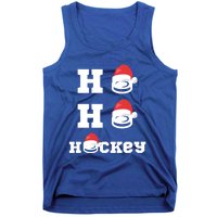 Ho Ho Hockey Funny Santa Hat Hockey Puck Ice Hockey Lover Gift Tank Top