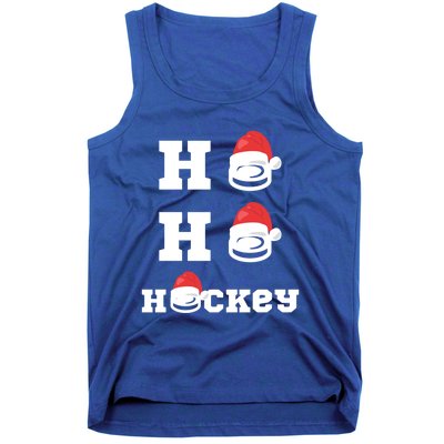 Ho Ho Hockey Funny Santa Hat Hockey Puck Ice Hockey Lover Gift Tank Top