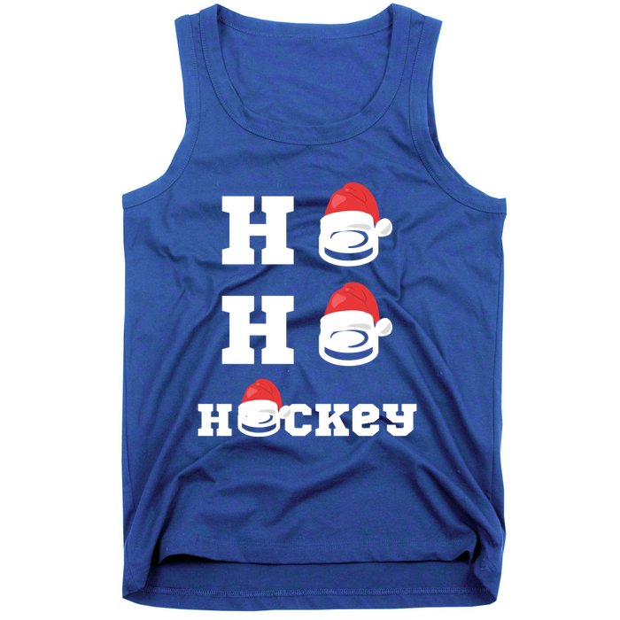 Ho Ho Hockey Funny Santa Hat Hockey Puck Ice Hockey Lover Gift Tank Top