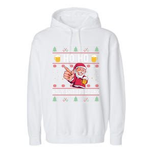 Ho Ho Holy Shit Im Drunk Ugly Christmas Funny Gift Garment-Dyed Fleece Hoodie