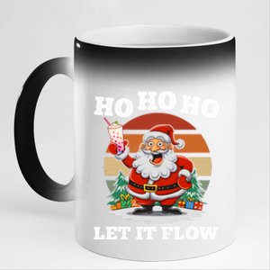 Ho Ho Ho Let It Flow Ugly Christmas Cool Gift 11oz Black Color Changing Mug