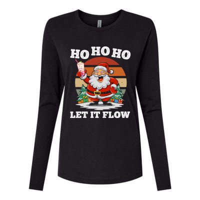 Ho Ho Ho Let It Flow Ugly Christmas Cool Gift Womens Cotton Relaxed Long Sleeve T-Shirt