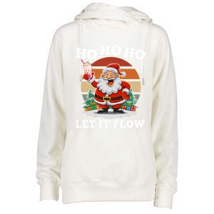 Ho Ho Ho Let It Flow Ugly Christmas Cool Gift Womens Funnel Neck Pullover Hood