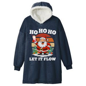 Ho Ho Ho Let It Flow Ugly Christmas Cool Gift Hooded Wearable Blanket