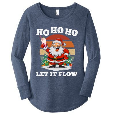 Ho Ho Ho Let It Flow Ugly Christmas Cool Gift Women's Perfect Tri Tunic Long Sleeve Shirt