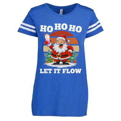 Ho Ho Ho Let It Flow Ugly Christmas Cool Gift Enza Ladies Jersey Football T-Shirt