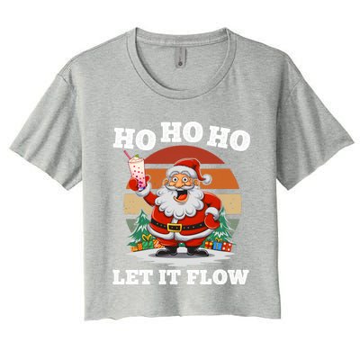 Ho Ho Ho Let It Flow Ugly Christmas Cool Gift Women's Crop Top Tee