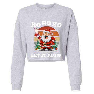 Ho Ho Ho Let It Flow Ugly Christmas Cool Gift Cropped Pullover Crew