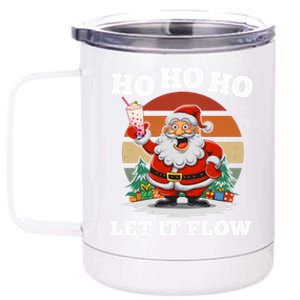 Ho Ho Ho Let It Flow Ugly Christmas Cool Gift 12 oz Stainless Steel Tumbler Cup