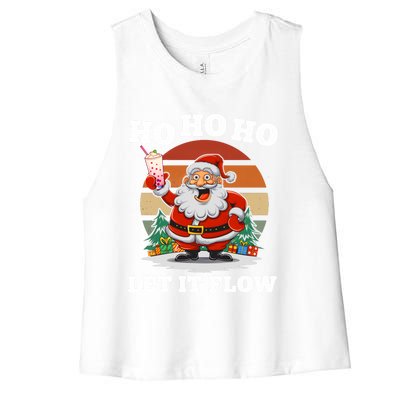 Ho Ho Ho Let It Flow Ugly Christmas Cool Gift Women's Racerback Cropped Tank