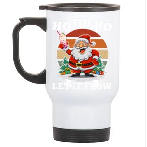 Ho Ho Ho Let It Flow Ugly Christmas Cool Gift Stainless Steel Travel Mug