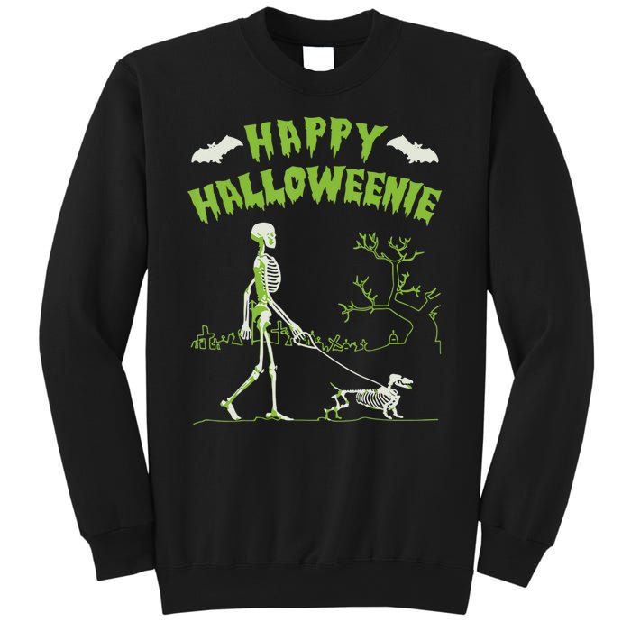 Happy Halloweenie Halloween Skeleton Dachshund Weiner Dogs Sweatshirt