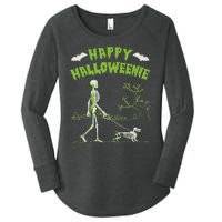 Happy Halloweenie Halloween Skeleton Dachshund Weiner Dogs Women's Perfect Tri Tunic Long Sleeve Shirt