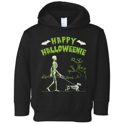 Happy Halloweenie Halloween Skeleton Dachshund Weiner Dogs Toddler Hoodie