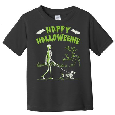 Happy Halloweenie Halloween Skeleton Dachshund Weiner Dogs Toddler T-Shirt