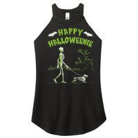 Happy Halloweenie Halloween Skeleton Dachshund Weiner Dogs Women's Perfect Tri Rocker Tank