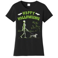 Happy Halloweenie Halloween Skeleton Dachshund Weiner Dogs Women's T-Shirt