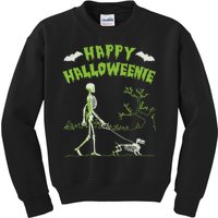 Happy Halloweenie Halloween Skeleton Dachshund Weiner Dogs Kids Sweatshirt