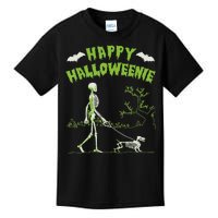 Happy Halloweenie Halloween Skeleton Dachshund Weiner Dogs Kids T-Shirt