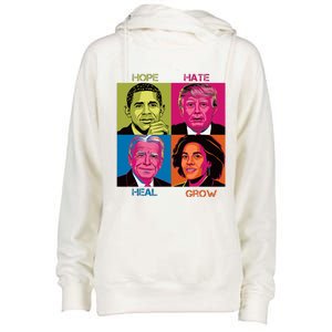 Hope Hate Heal Grow Kamala Harris Cat Ladies For President Womens Funnel Neck Pullover Hood